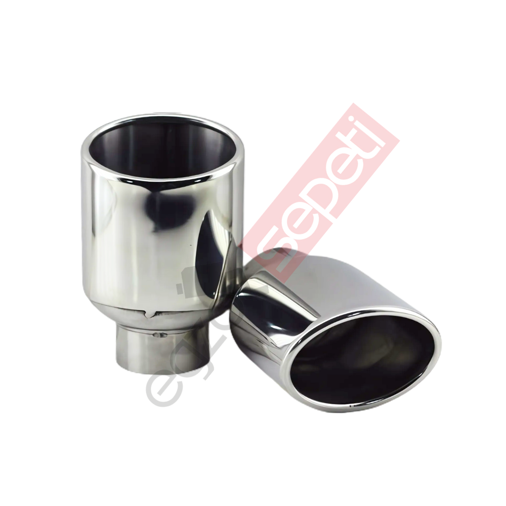 Krom Egzoz Ucu Sağ Ve Sol Takım 304 Kalite Oval Çap Ölçüsü 75x100mm