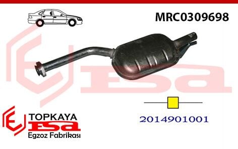 Mercedes 190 201 Kasa Orta Susturucu Borulu Karbüratörlü - Benzili / Dizel 1987 > 1993