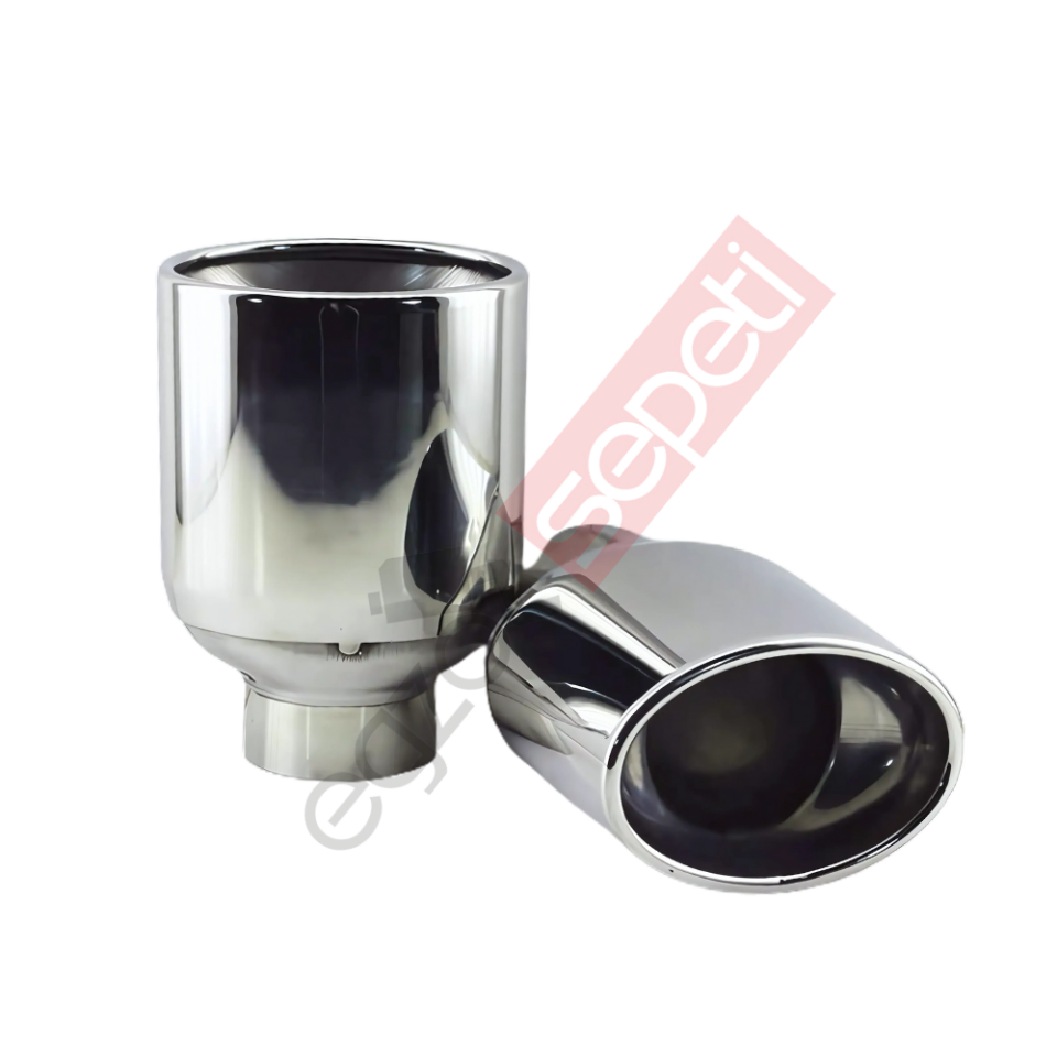 Krom Egzoz Ucu Sağ Ve Sol Takım 304 Kalite Oval Çap Ölçüsü 100x115mm