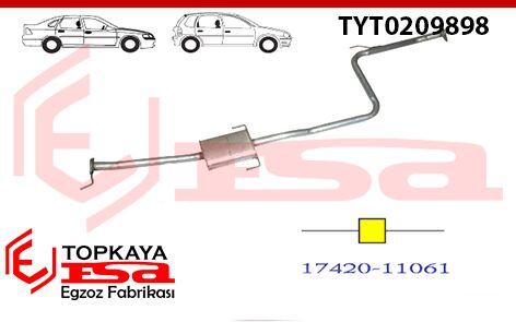 Toyota Coralla 1.6 Ön Borulu Susturucu 1987 > 1989