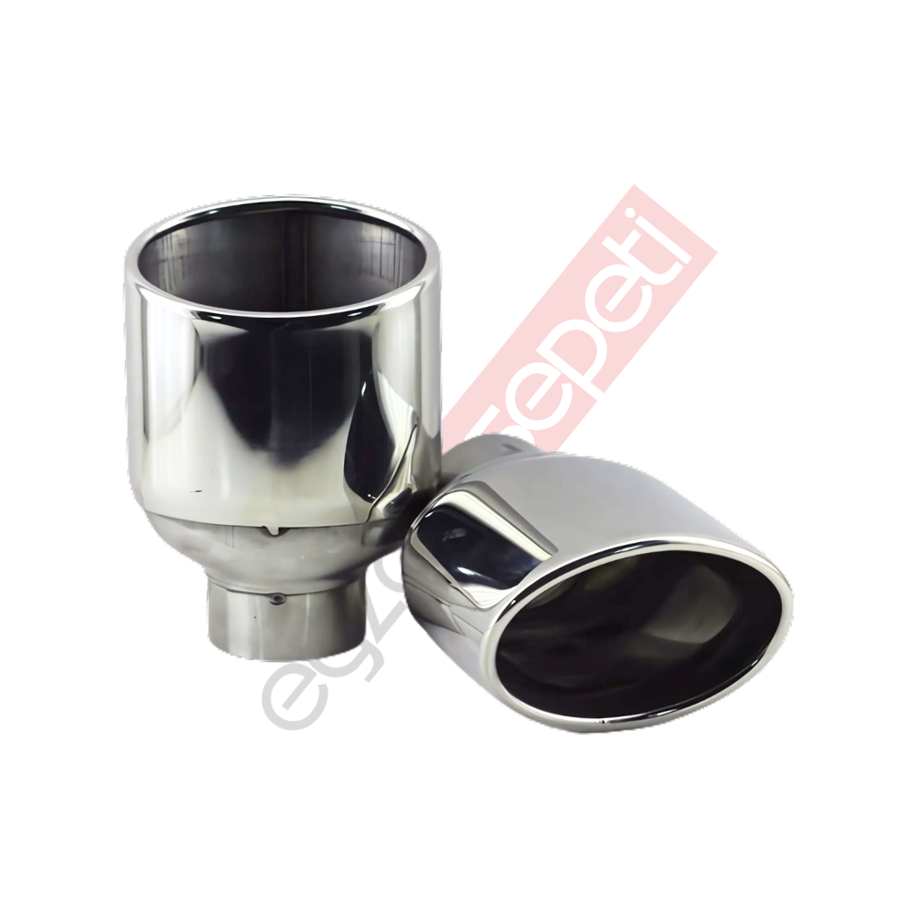 Krom Egzoz Ucu Sağ Ve Sol Takım 304 Kalite Oval Çap Ölçüsü 100x115mm
