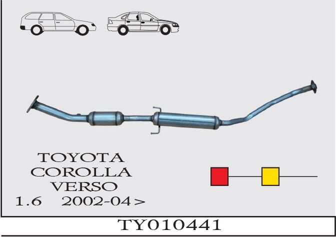 Toyota Corolla / Verso 1.6 Orta Borulu Susturucu 2002>…