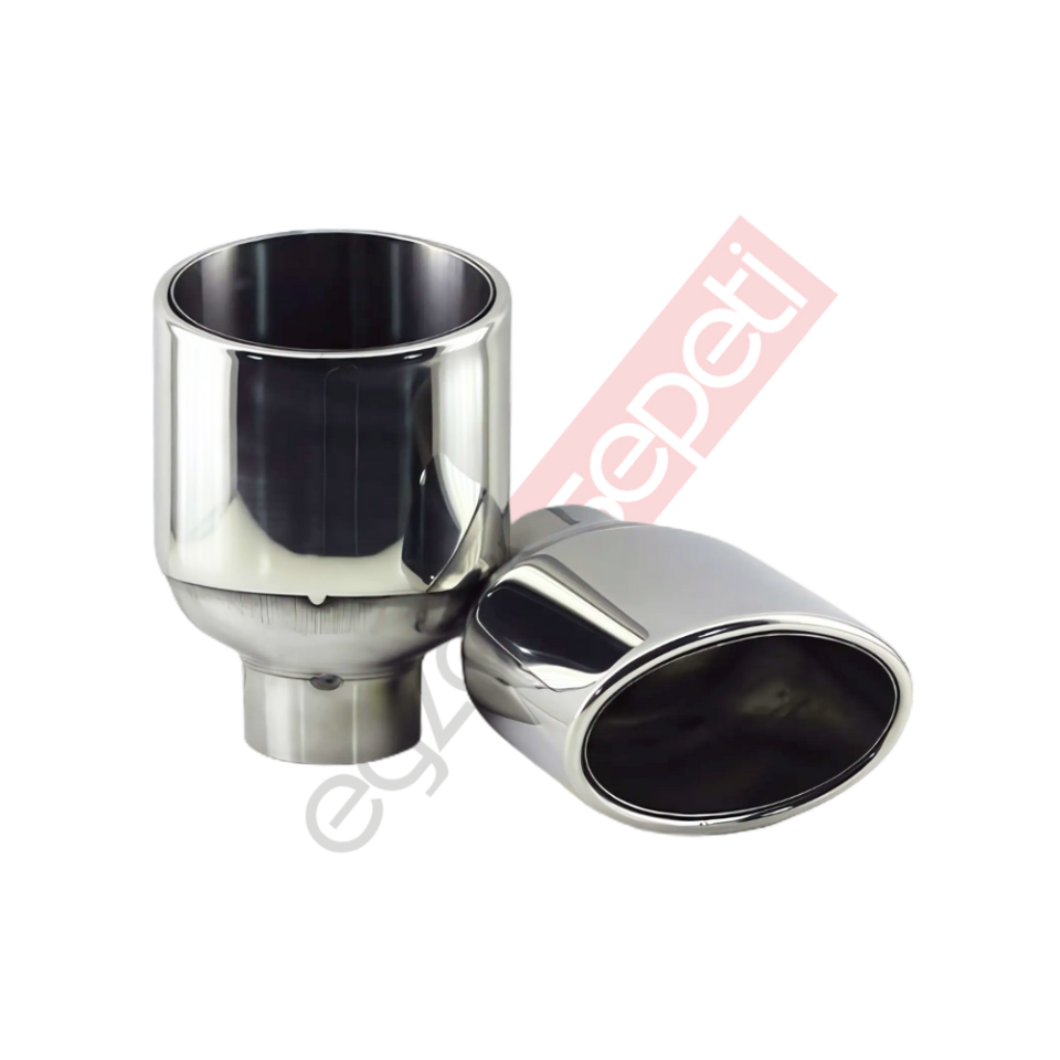 Krom Egzoz Ucu Sağ Ve Sol Takım 304 Kalite Oval Çap Ölçüsü 100x115mm