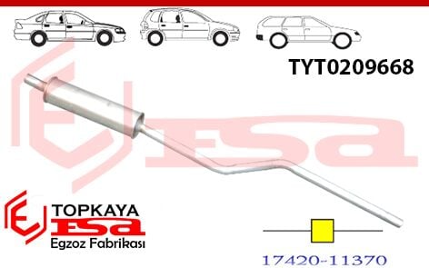 Toyota Coralla Terra Orta Susturucu Borulu 1.3 / 1.6İ 1997 > 2002 > ...