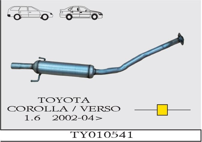 Toyota Corolla/Verso 1.6 Orta Borulu Susturucu 2002>…
