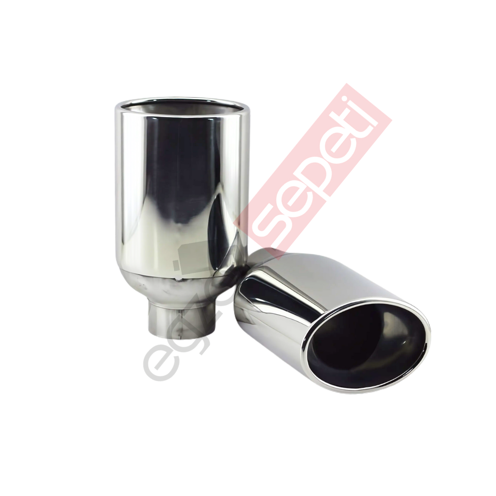 Krom Egzoz Ucu Sağ Ve Sol Takım 304 Kalite Oval Çap Ölçüsü 100x115mm