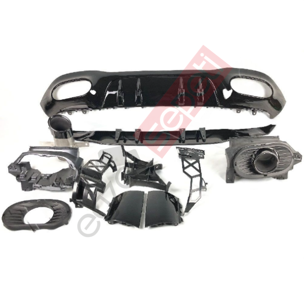 MERCEDES W177 DİFÜZÖR A35 SİYAH EGSOZ UCU 5D