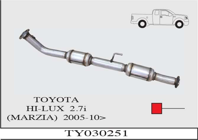 Toyota Hi-Lux Pick-Up 2.7İ Katalitik Konverter Yerine Ön Borulu Susturucu  Çiftli 2005-10