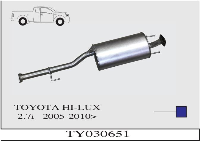 Toyota Hilux Pick-Up 2.7İ Arka Borulu Susturucu 2005>…