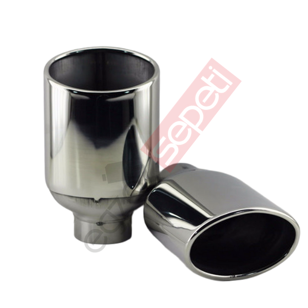 Krom Egzoz Ucu Sağ Ve Sol Takım  304 Kalite Oval Çap Ölçüsü 100x115mm