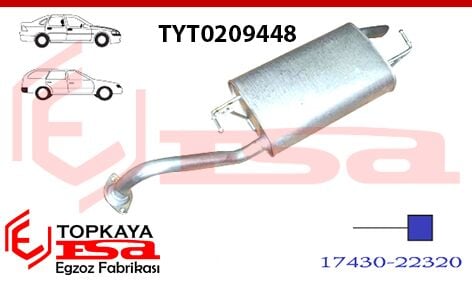 Toyota Coralla 1.4İ / 1.6İ 16V Sdn/Sw Arka Susturucu Borulu 2001 > 2004