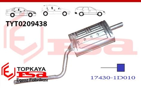 Toyota Coralla Terra Arka Susturucu Borulu 1.6İ 16V Sedan 1997 > 2000