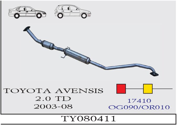 Toyota Avensis 2.0 Td Orta Susturucu Borulu 2003-08