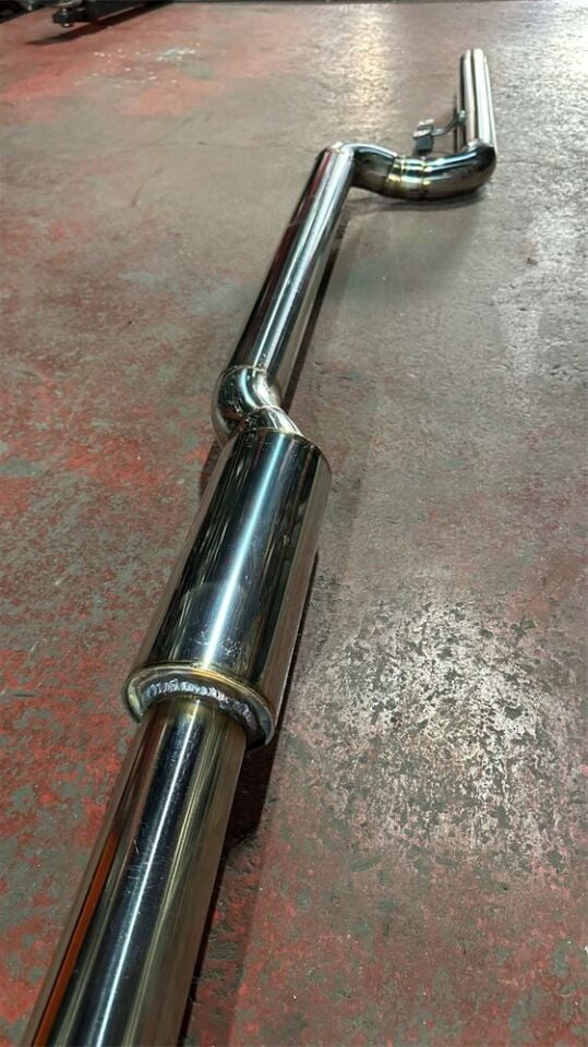 Audi TT 2.0 TFSI Arka Sag Ve Sol Krom Flanşlı Aktif Çift Yassı Varex 76 MM, 76 MM Rezanatör ve 76 MM Krom Borular