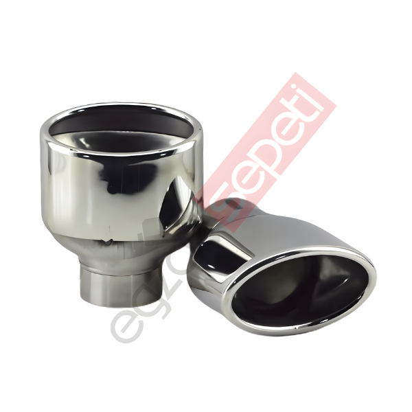 Krom Egzoz Ucu Sağ Ve Sol Takım 304 Kalite Oval Çap Ölçüsü 60x100mm