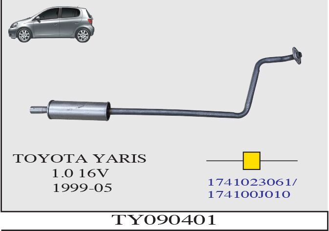 Toyota Yaris 1.0İ 16V Orta Borulu Susturucu 2002-03