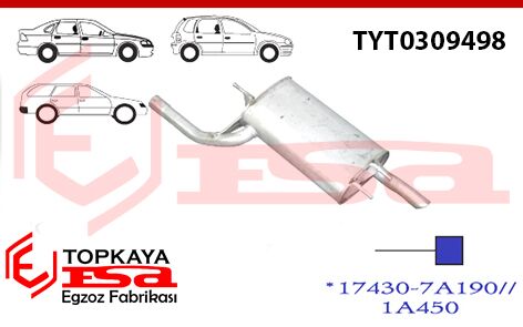 Toyota Corana / Carina E Arka Susturucu Borulu 1.8 / 2.0İ 1992 > 1995