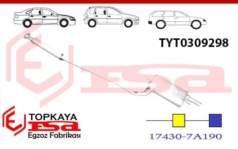 Toyota Corana / Carina E Arka Orta Susturucu 1.8 / 2.0İ 1992 > 1995