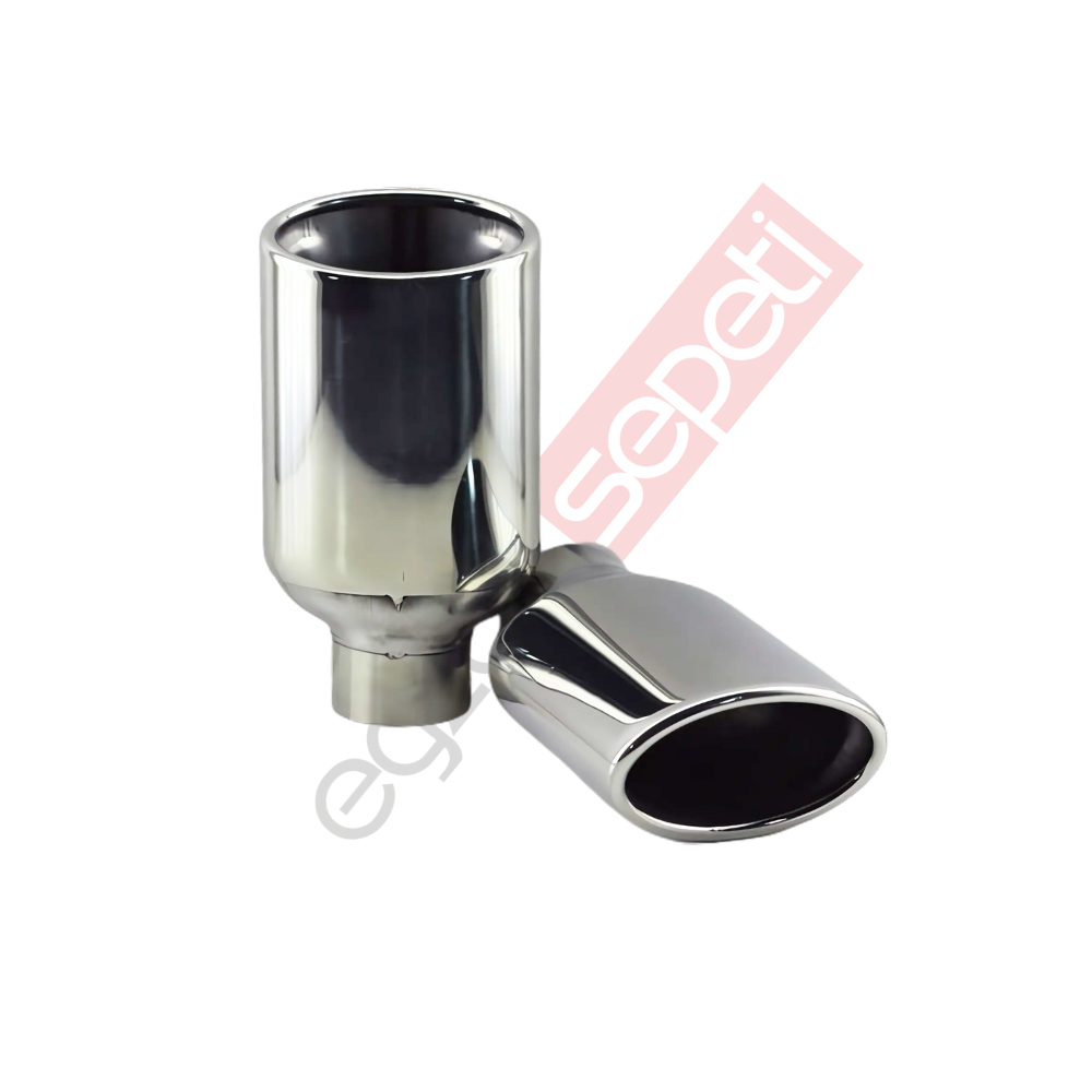 Krom Egzoz Ucu Sağ Ve Sol Takım 304 Kalite Oval Çap Ölçüsü 60x100mm