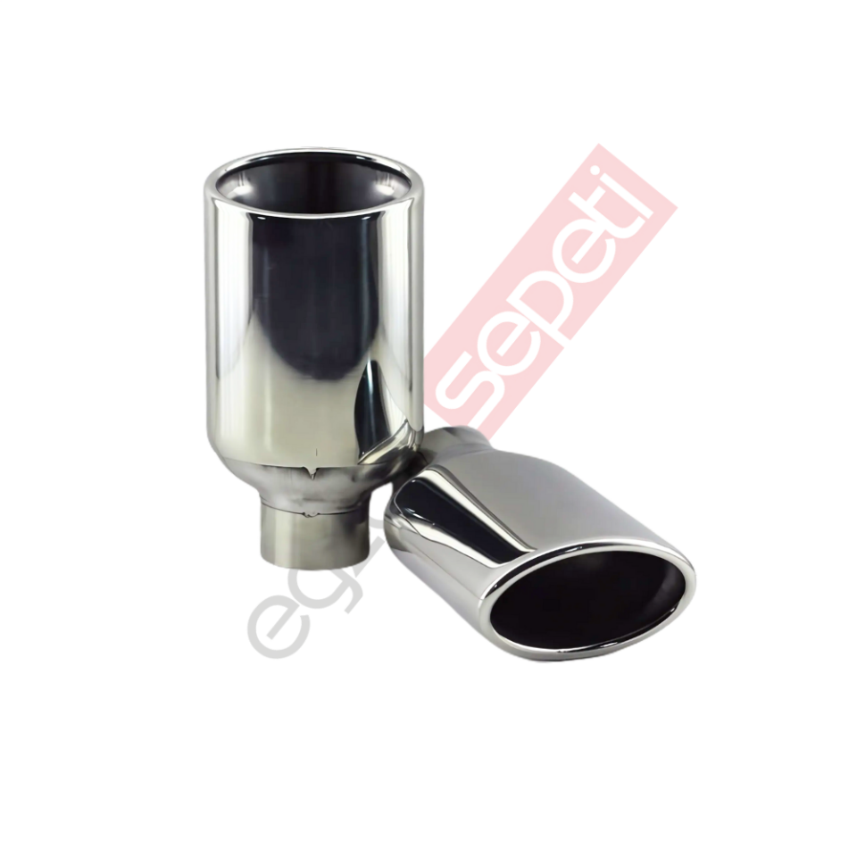 Krom Egzoz Ucu Sağ Ve Sol Takım 304 Kalite Oval Çap Ölçüsü 60x100mm