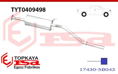 Toyota Hilux Kamyonet Arka Susturucu Borulu 2.4 Dsl 1988 > 1995