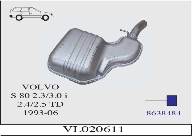 Volvo S80 2.3/3.0İ-2.4/2.5 Td Baskılı Arka Susturucu 1993-06