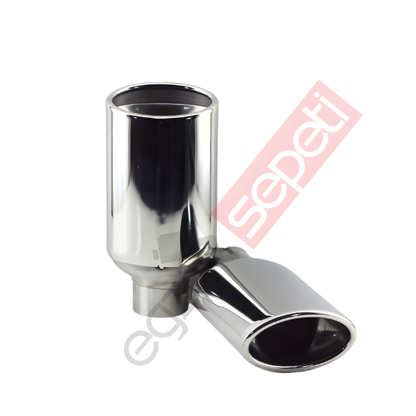 Krom Egzoz Ucu Sağ Ve Sol Takım  304 Kalite Oval Çap Ölçüsü 60x100mm