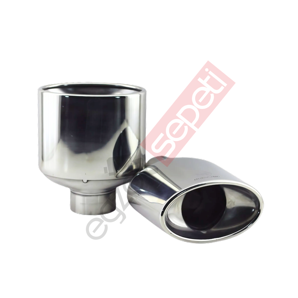 Krom Egzoz Ucu Sağ Ve Sol Takım 304 Kalite Oval Çap Ölçüsü 80x140mm