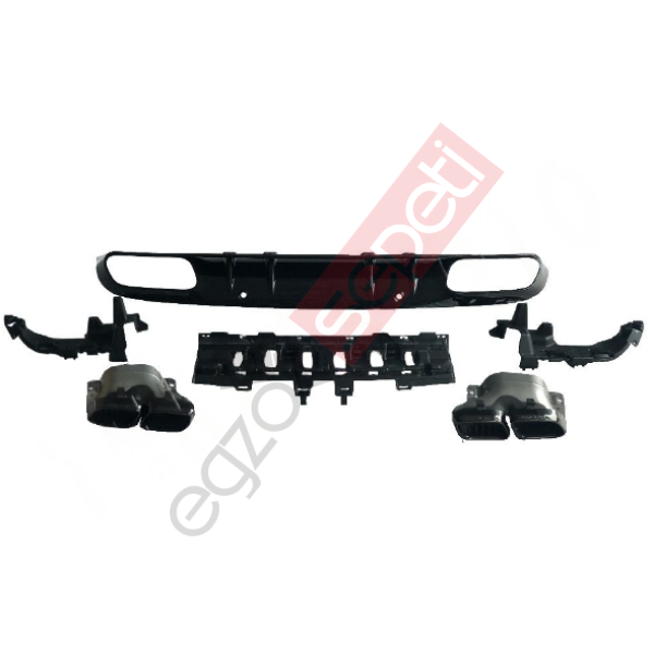 MERCEDES W205 C63 DİFÜZÖR+EGSOZ UCU 2019-ON COUPE SİYAH