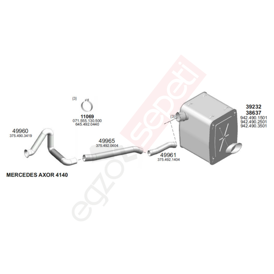 Mercedes Axor Arka Egzoz 4140 (2002 -11)