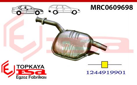 Mercedes 300 Dsl 124 Kasa Orta Susturucu Borulu Baskılı 1985 > 1993