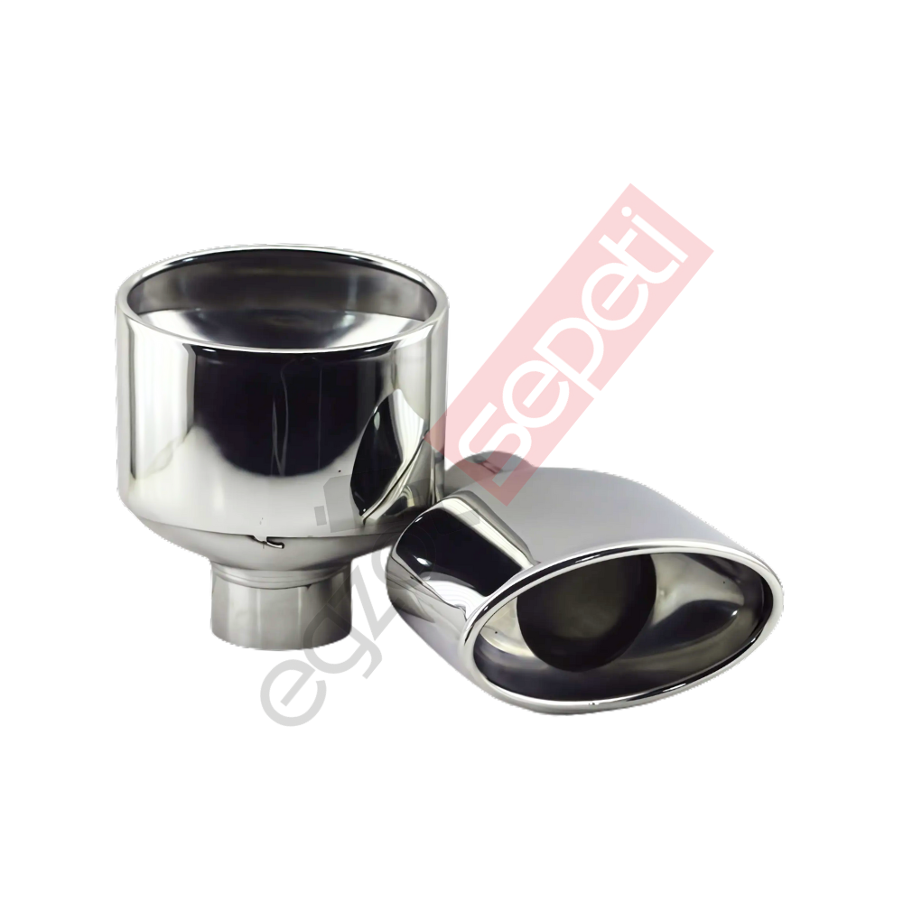 Krom Egzoz Ucu Sağ Ve Sol Takım 304 Kalite Oval Çap Ölçüsü 80x140mm