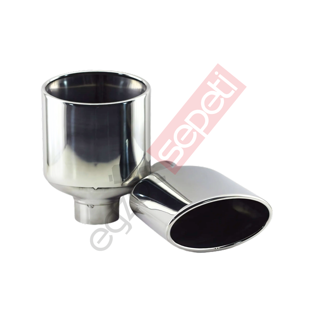 Krom Egzoz Ucu 304 Kalite Oval Çap Ölçüsü 8X14 Cm