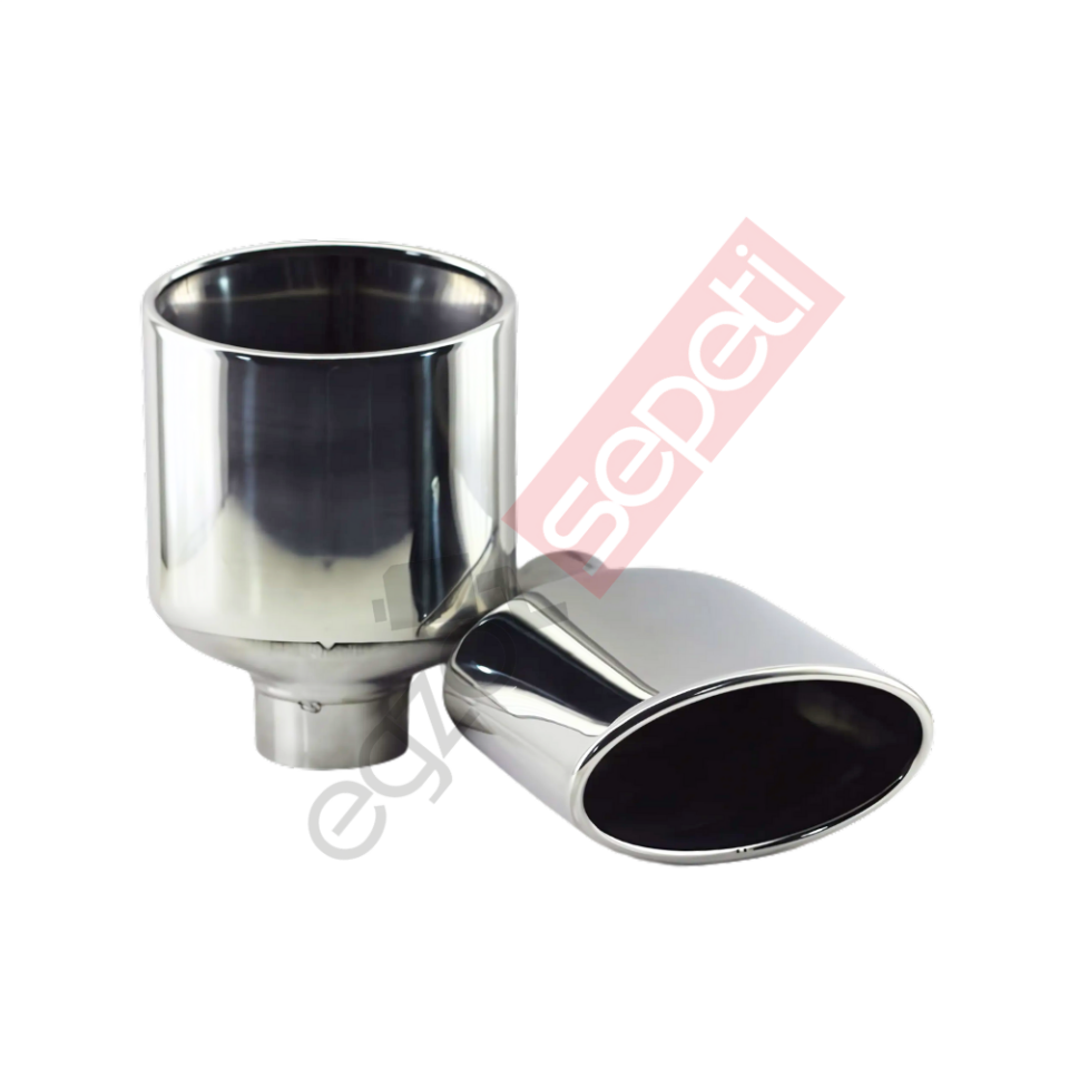 Krom Egzoz Ucu Sağ Ve Sol Takım 304 Kalite Oval Çap Ölçüsü 80x140mm