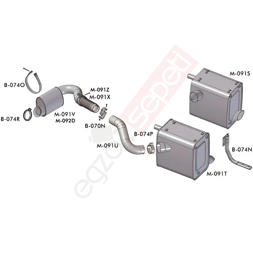Mercedes Axor Egzoz Ara Boru 1840 Çekici 457 Motor Mb1831 1835L (2002 -08)