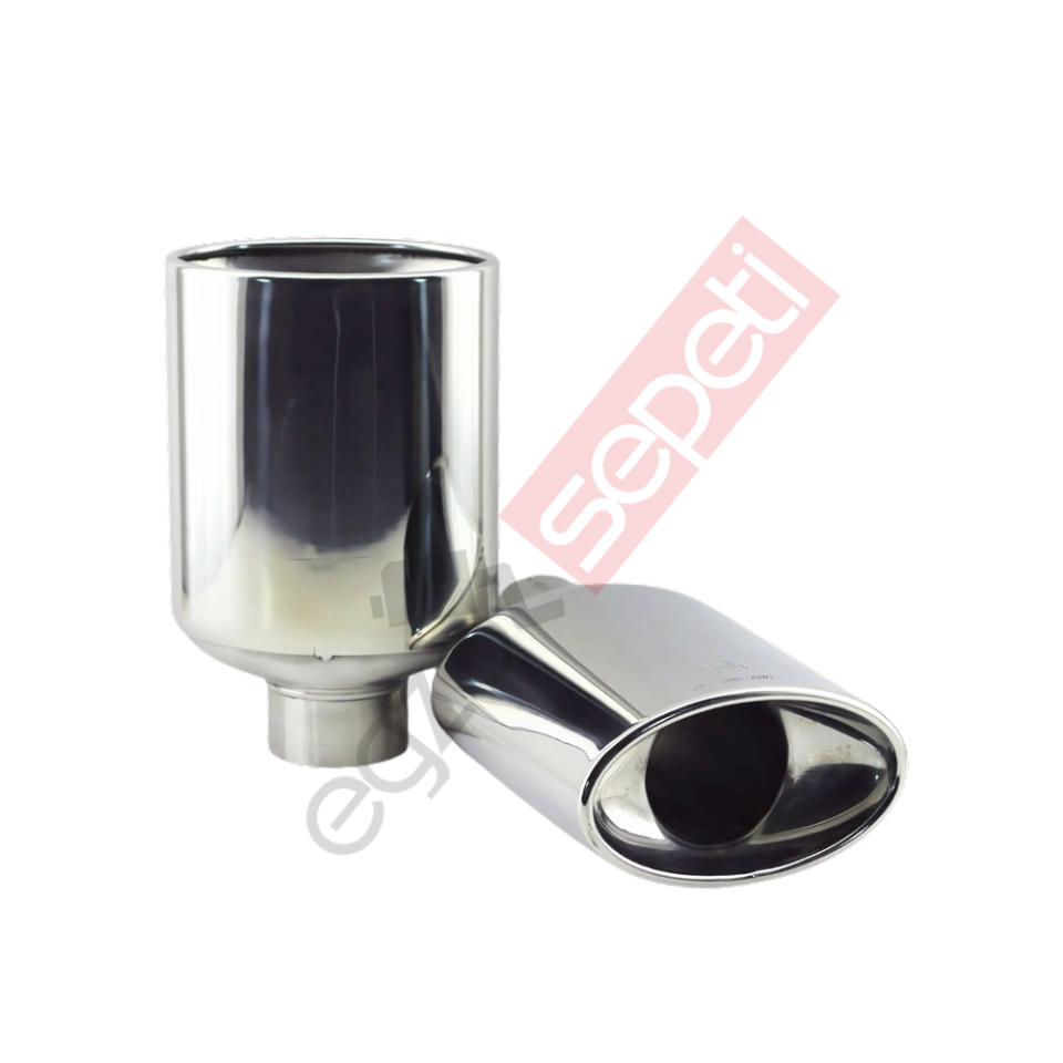 Krom Egzoz Ucu Sağ Ve Sol Takım 304 Kalite Oval Çap Ölçüsü 80x140mm