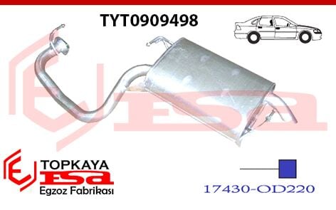 Toyota Avensis Arka Susturucu Borulu 1.6 Comfort 2003 > 2008