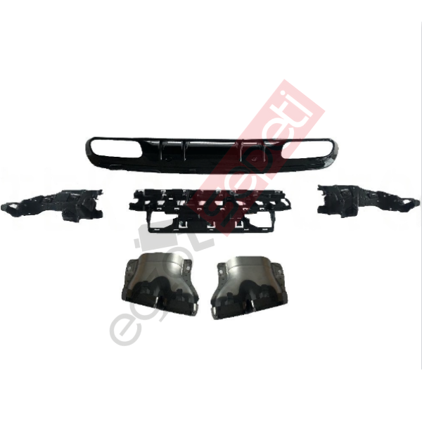 MERCEDES W205 DİFÜZÖR+EGSOZ UCU C63 BLACK 2019-ON