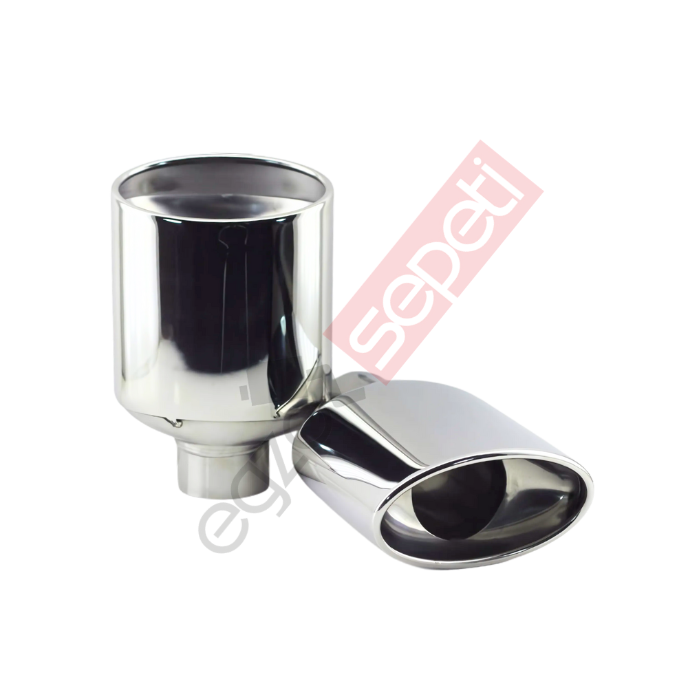 Krom Egzoz Ucu Sağ Ve Sol Takım  304 Kalite Oval Çap Ölçüsü 80x140mm