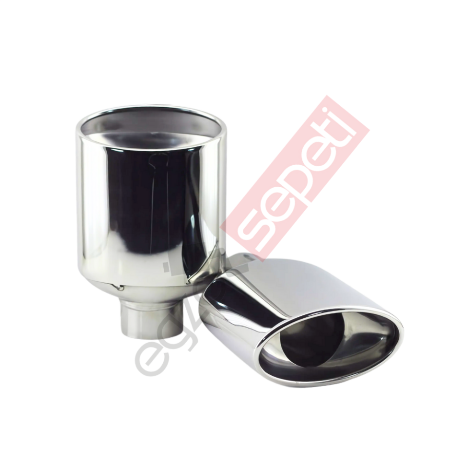 Krom Egzoz Ucu 304 Kalite Oval Çap Ölçüsü 8X14 Cm