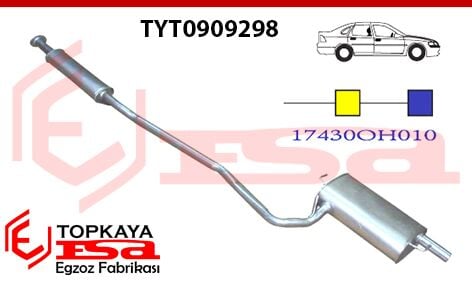 Toyota Avensis 1.8 / 2.0 Arka Ve Orta Susturucu Sdn / Sw 2000 > 2003