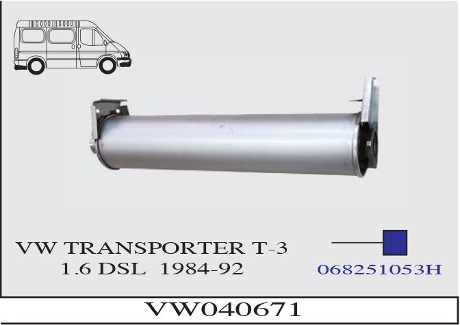 Volkswagen Transporter/T3 1.6 Dizel Arka Susturucu 1984-92