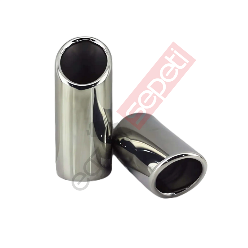 Krom Egzoz Ucu 304 Kalite Oval Çap Ölçüsü 5,4X15 Cm
