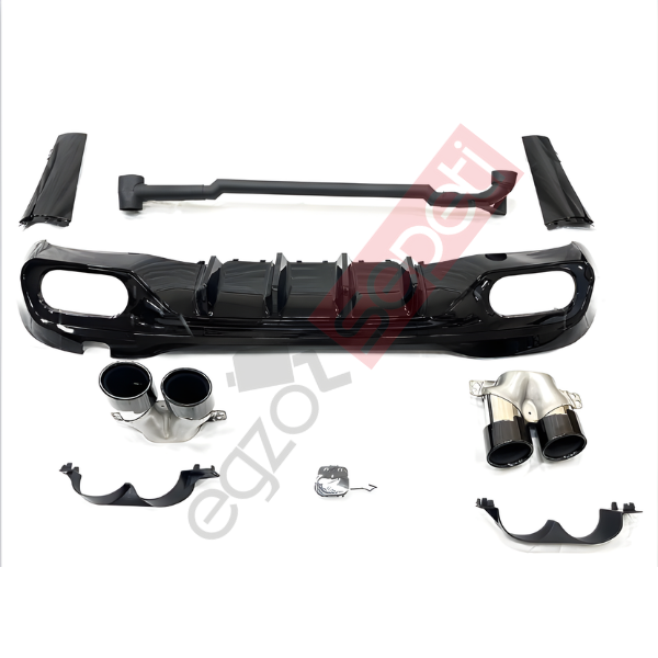 MERCEDES W206 DİFÜZÖR + EGSOZ UCU C43 BLACK