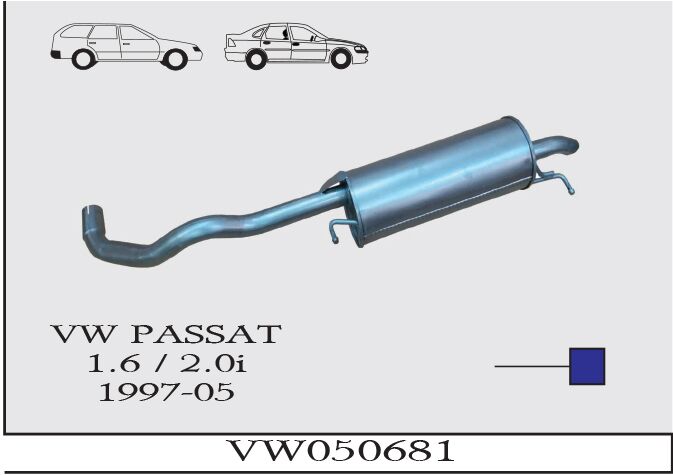 Volkswagen Passat 1.6/2.0İ Arka Borulu Susturucu 1997-05