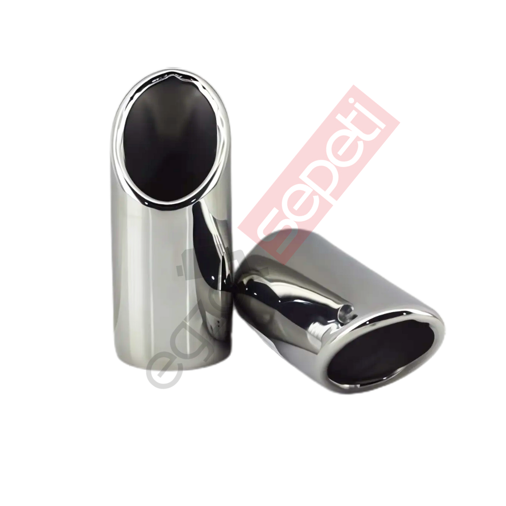 Krom Egzoz Ucu Sağ Ve Sol Takım 304 Kalite Oval Çap Ölçüsü 54X15 mm