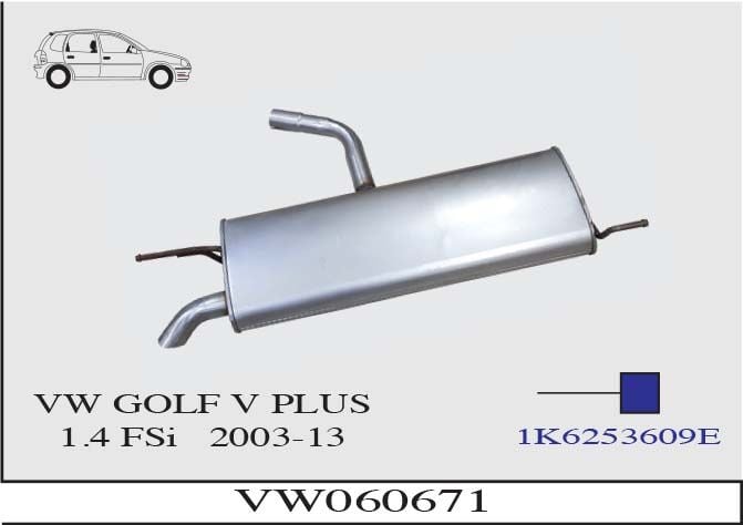 Volkswagen Golf 5 Plus 1.4 Fsi Arka Borulu Susturucu 2003-13