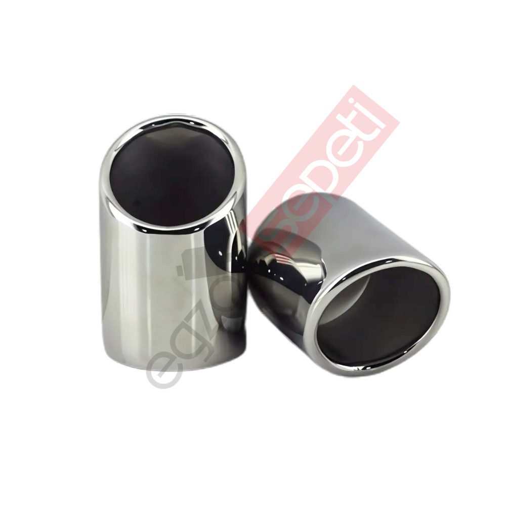 Krom Egzoz Ucu Sağ Ve Sol Takım 304 Kalite Yuvarlak Çap Ölçüsü 65X12 mm