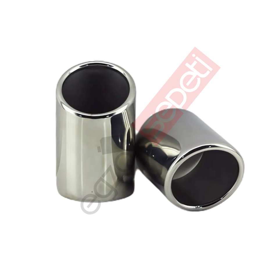 Krom Egzoz Ucu Sağ Ve Sol Takım 304 Kalite Yuvarlak Çap Ölçüsü 65X12mm