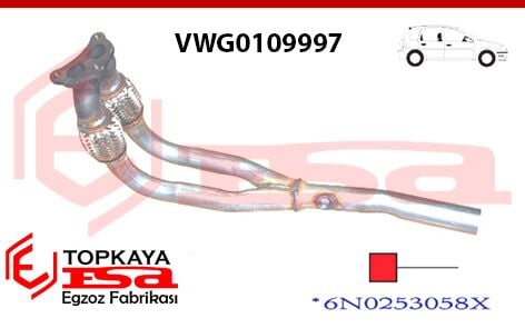 Volkswagen Polo 1.6İ Sprialli Ön Boru 1994 > 1999